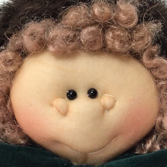 Vintage Soft Sculpture Velvet Knit Stocking Faux Fur Bendable Legs Girl … - Picture 4 of 12